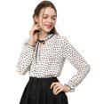 thumbnail image 2 of INSPIRE CHIC Blouse à Col à Volants Noué pour Femme Manches Longues Hauts, 2 of 6