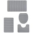 thumbnail image 2 of TopLLC Memory Foam Bath Mat 4 Set Bathroom Rugs For 4 Pcs Toilet Mats Universal Soft Comfortable Water Absorption Non-Slip Thick Machine Washable Easier To Dry Dark Carpets Suits, 2 of 9