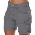 thumbnail image 1 of Short Cargo Kaki pour Femmes Grande Taille Coupe Décontractée Bermuda Extensible Extérieur Golf Été 2025 Randonnée Taille Haute Séchage Rapide Dames avec Poches, 1 of 5