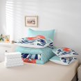 thumbnail image 5 of YST Sea Wave 7 Pcs Comforter Set King Size, Japanese Style Sheet Set Bed In A Bag Mount Fuji Duvet Set, Ocean Theme Quilt Set, Red Yellow Blue Sheets, 5 of 5