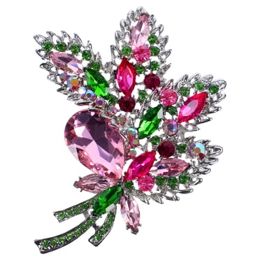 Rhinestone Flower Brooch Women Decorative Brooch Flower Brooch Pin Clothes Brooch Pin