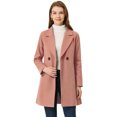 thumbnail image 1 of Unique Bargains Manteau Mi-Long à Manches Longues Raglan à Revers Croisé pour Femme, 1 of 6