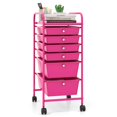thumbnail image 1 of Costway 6 Drawer Rolling Storage Cart Scrapbook Paper Office Organizer Hot Pink, 1 of 10