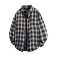 thumbnail image 1 of MeetoTime Long Sleeve Checked Shirts for Men Plaid Printed Lapel Button-Down Shirt Jacket, 1 of 6