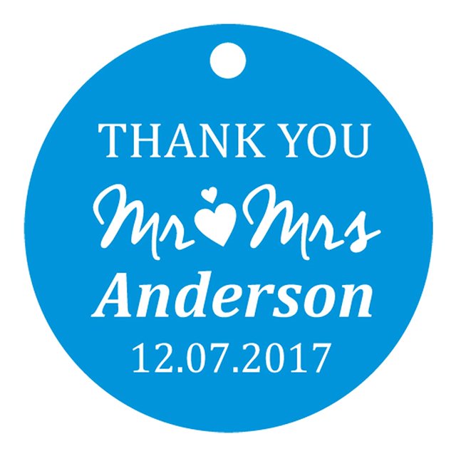 100 PCS Mr & Mrs Personalized Wedding Favor Gift Paper Tags Thank You Custom Made Hang Tags