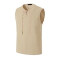 thumbnail image 3 of Styesk Débardeurs Homme Mode Homme à Cordon Couleur Coton et Lin T-shirt Sans Manches Hauts, 3 of 5