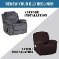 thumbnail image 4 of Super Stretch Couch Covers Recliner Covers Recliner Chair Covers Form Fitted Standard/Oversized Power Lift Reclining Slipcovers, Feature Soft Thick Jacquard, Chocolate, 2 Pack, 4 of 7