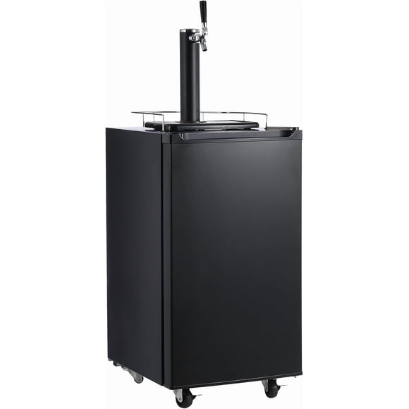 PIONEERWORKS Kegerator à Bière 3,4 Pi3, Distributeur de Bière en Fût, Réfrigérateur à Fût Pleine Grandeur en Acier Inoxydable avec Plateau d'Égouttement, Contrôle de Température 32 °F - 50 °F, 97 L