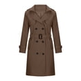 thumbnail image 3 of Soki Women's Long Double-Breasted Trench Coat Fall Winter Jacket with Belt, 3 of 5