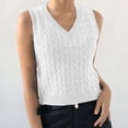 thumbnail image 2 of Fridja Débardeur Tricoté Sans Manches pour Femmes, Haut Court Uniforme, 2 of 4