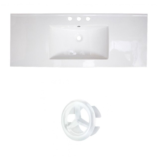 American Imaginations 23.75-in. W 3H8-in. Ceramic Top Set In White Color - Overflow Drain Incl. AI-20844
