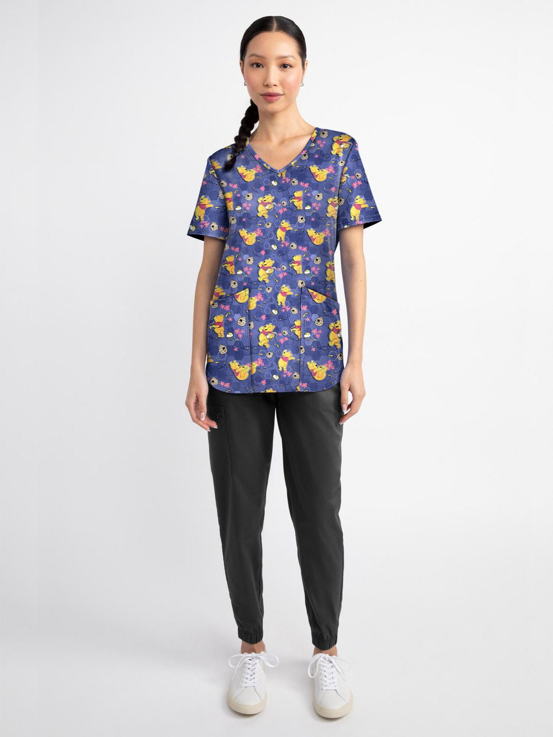 Scrubstar Collection Mode – Haut d’uniforme médical pour femmes à encolure en V, imprimé Oh Hunny, tailles XS 3XL