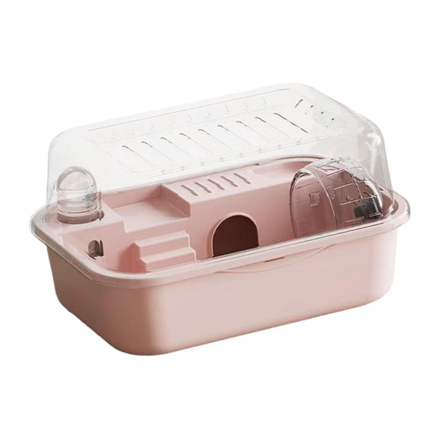 Tachiuwa Habitat Hamster Cage Portable Openable Top Transparent House Small Animal Cage for Rats Small Animals Gerbils Hedgehog Rabbits pink
