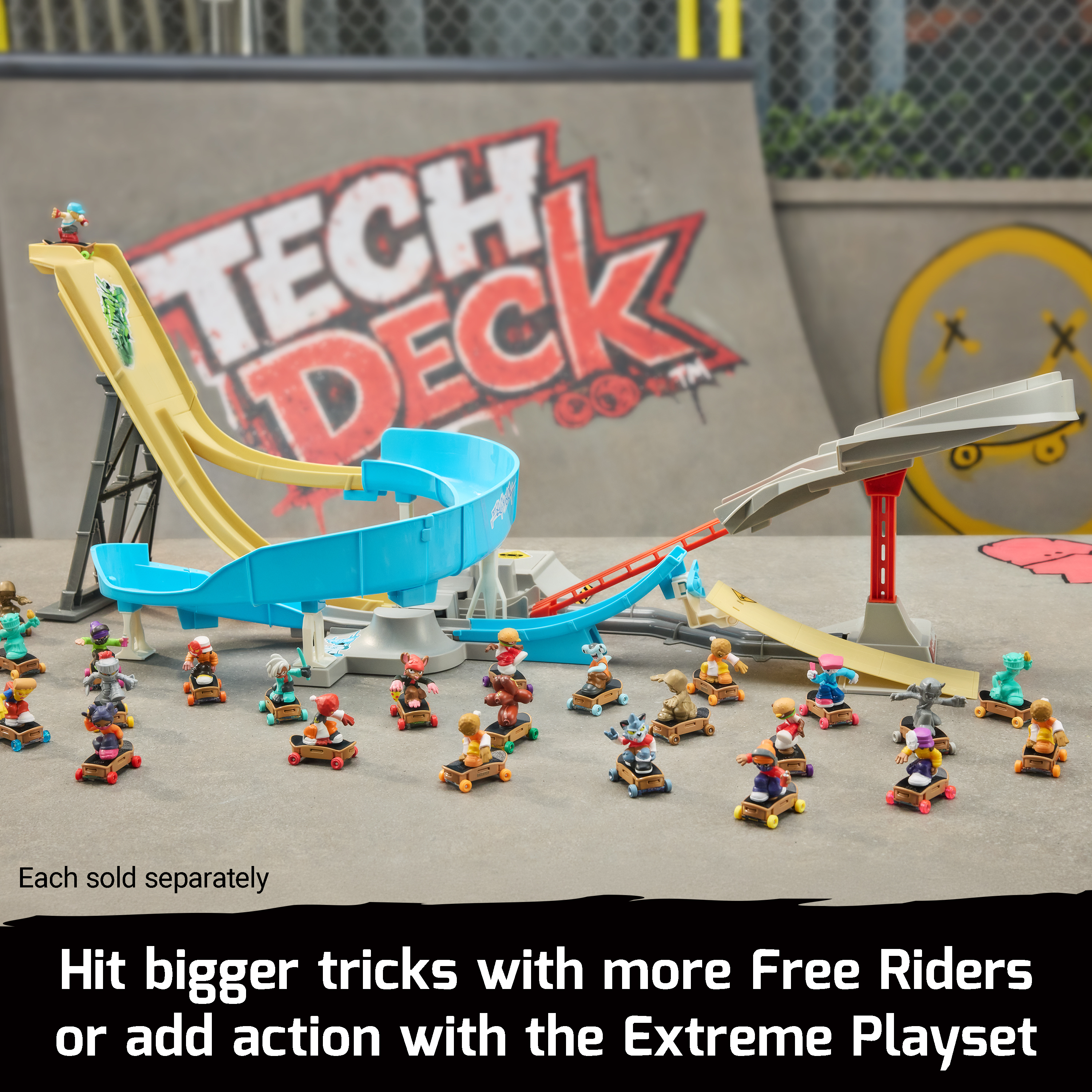 Tech Deck, Free Riders, Pack de 1 jouet surprise, fingerboard et jouet à manipuler mystère, jouets et coffrets de skateboard pour enfants, figurines à collectionner, à partir de 6 ans