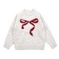 thumbnail image 1 of Nœuds pour Filles, Mignon Nœud en Tricot Épais à Col Rond, Chandail pour Filles, 1 of 6