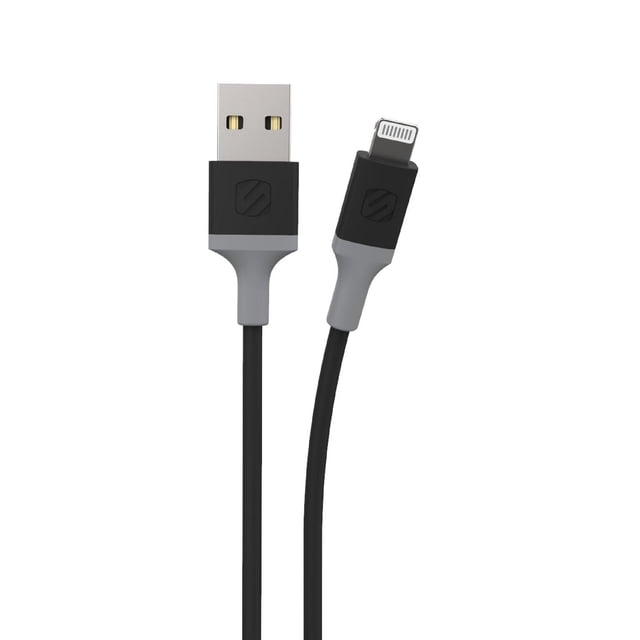 Scosche Strikeline MFi Certified Lightning Charge & Sync Cable for All Lightning Devices 4-Foot. Gray/Space Gray i34BY-SP
