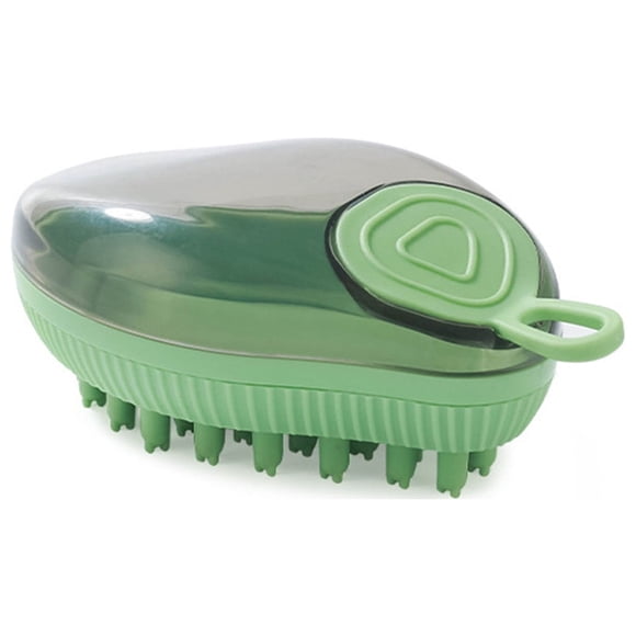 2-in-1 Dog Bathing Brush with Shampoo Dispenser 2.7 fl oz Gentle Silicone Bristles Pet Massage Brush for All Sizes