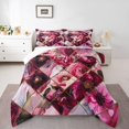 thumbnail image 1 of Erosebridal Geometric Square Bedding Twin Comforter Set,Pink Flower Down Comforter,Floral Decor,2-Piece, 1 of 8