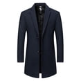 thumbnail image 1 of Navy Basic Work Office Elegant Casual Uniform for Man Winter Fall Turtleneck Fleece Lined Wool Long Jackets Blazer Coat Man 2025 Clothes Fashion Y2K XXL, 1 of 8