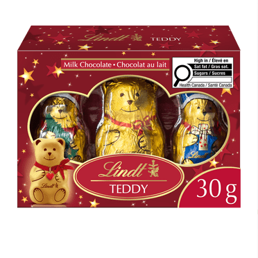 Oursons en chocolat au lait Lindt TEDDY and Friends&nbsp;– Boîte (30&nbsp;g), paquet de 3