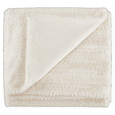 Bouclair Off White Ellyn Faux Fur Throw 50x60 in (127x152 cm)