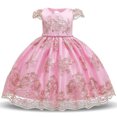 thumbnail image 1 of Robes de Demoiselles d'Honneur pour Filles Tout-Petits Princesse Robe de Fête de Mariage, 1 of 6