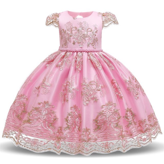 Robes de Demoiselles d'Honneur pour Filles Tout-Petits Princesse Robe de Fête de Mariage