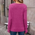 thumbnail image 4 of MeetoTime Women's V-Neck Ribbed Long Sleeve Tunic Tops Fall Casual Solid Color Stretchy Knit Sweater Pullover, 4 of 7