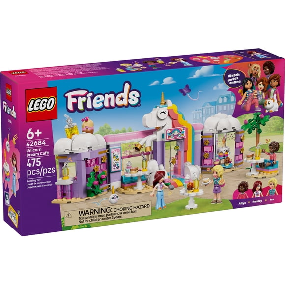 LEGO Friends Unicorn Dream Café Building Toy for Girls & Boys - Pretend Play Set for Kids, Ages 6+ - W/Paisley, Aliya, & Iza Minidolls & Accessories - Gift Idea for Birthdays - 42684