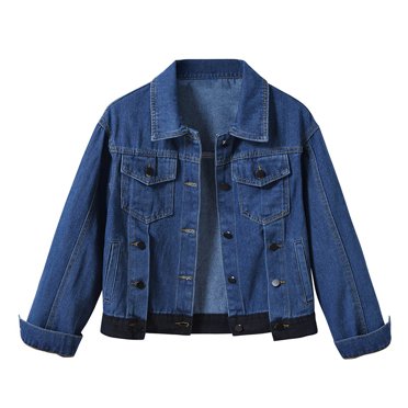 EGNMCR Manteaux et Vestes en Denim à Manches Longues Sans Capuche pour Femmes, Veste en Denim Décontractée pour Femmes, Manteau Boutonné à Manches Longues, Veste en Denim à Manches Longues de Printemps et Chaude pour Femmes Manteau d'Extérieur Veste en Denim pour Femmes