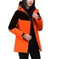 thumbnail image 3 of Sentmoon Snowboard Jacket Plus Size Hooded Neck Long Sleeve Women's Coat Zipper Color Block Windproof Waterproof Trendy Womens Clothes with Pockets Fall and Winter Fashion for Running and Hiking, 3 of 9