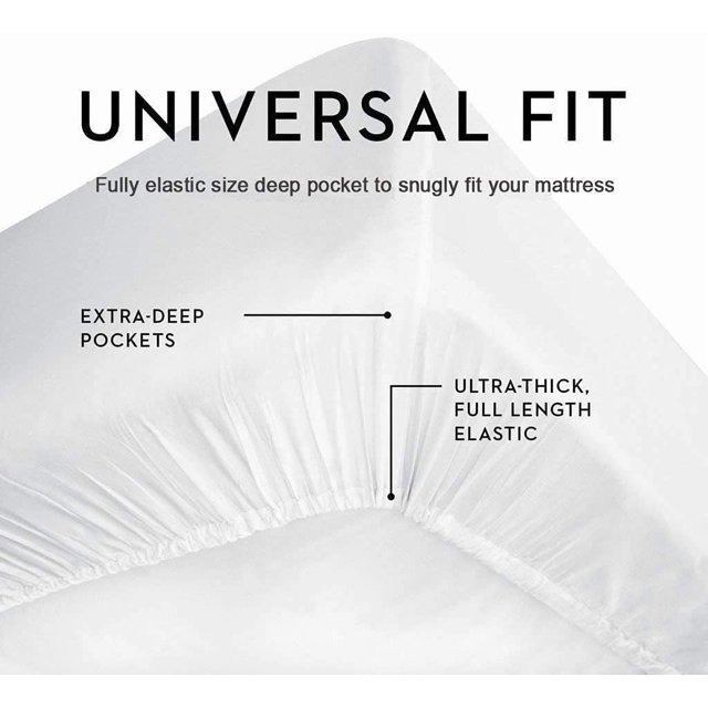 1200 Thread Count 3 Piece (1- Fitted Sheet + 2- Pillow cover) 21 Inch Deep Pocket 100% Egyptian Cotton Solid Pattern