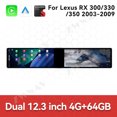 thumbnail image 3 of ZWNAV Dual 12.3 inch Screen Car Radio For Lexus RX 300/330/350 2003-2009 Android GPS Navigation Multimedia Video Player Stereo Receiver Head Unit, 3 of 15