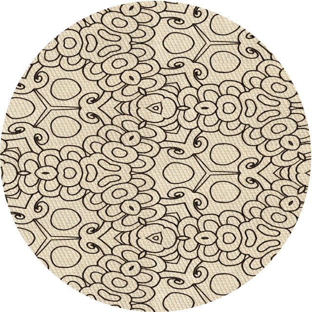 Ahgly Company Tapis d'Intérieur Ronds Transitionnels Bruns Lavables à la Machine, 7 Pieds Rond
