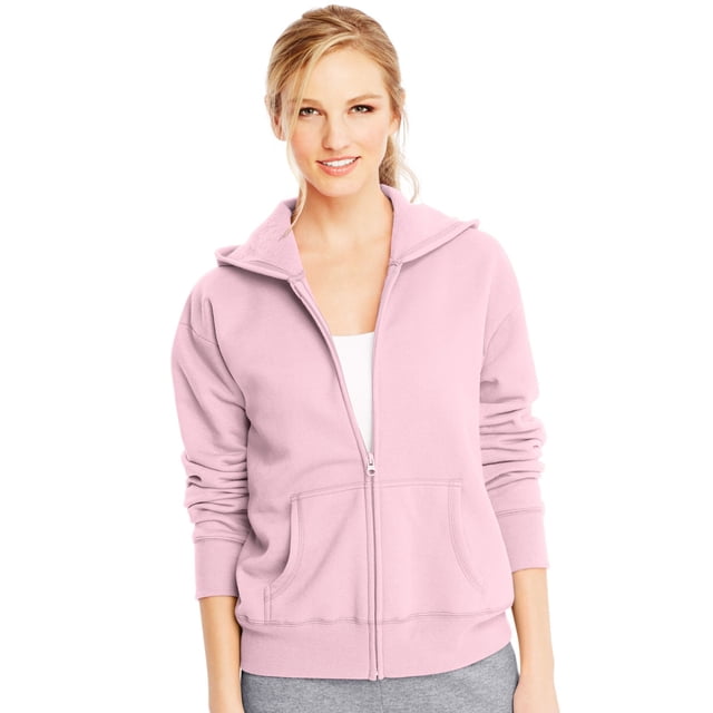 Hanes Chandail à Capuchon à Fermeture Éclair Intégrale ComfortSoft EcoSmart pour Femmes, m, Rose Pâle
