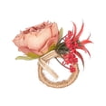 thumbnail image 2 of Aodebiao Set of 2 Napkin Rings Red Rose Napkin Rings Handicraft Flower Pink Flower Napkin Holder Wedding Napkin Holder Table Decoration for Mother Day Party, 2 of 6