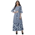 thumbnail image 1 of Moomaya Printed High Low Crop Top Kurti Palazzo Set Ethnic Indian Clothing Set For Womens, 1 of 8
