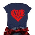 thumbnail image 2 of Meichang T-Shirt de la Saint-Valentin pour Femmes Mignons Cœurs Graphiques Hauts Mignons T-Shirts de Vacances Manches Courtes Col Rond Mode 2025, 2 of 4