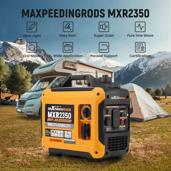 Maxpeedingrods 2350W Gasoline Generator Portable Lightweight Power Equipment for Outdoor Camping RV, Outdoor party, Garden Courtyard, Outdoor Wedding