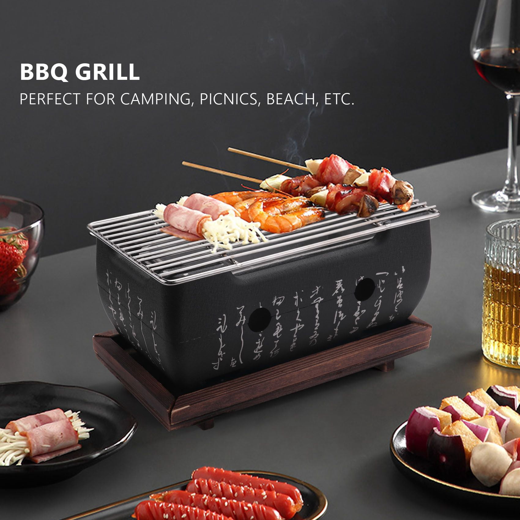 Japanese Korean Bbq Grill Oven Aluminium Alloy Charcoal Grill Portable Party Accessories Household Barbecue Tools