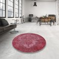 thumbnail image 4 of Ahgly Company Machine Washable Indoor Round Industrial Modern Crimson Red Area Rugs, 6' Round, 4 of 7