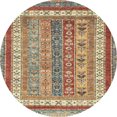 thumbnail image 1 of Ahgly Company Tapis Rond Abstrait Rouge Châtaigne pour Intérieur, 8 Pieds Rond, 1 of 6