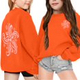thumbnail image 2 of AJIWYH Veste Fille Mode Fille Décontractée Imprimée Chandail à Capuchon à Manches Longues Haut Mode Fille Orange, 2-3 Ans, 2 of 4