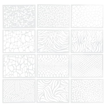 MasteelfCA 12Pcs Patterned Stencils Reusable Craft Drawing Templates DIY Painting Stencils