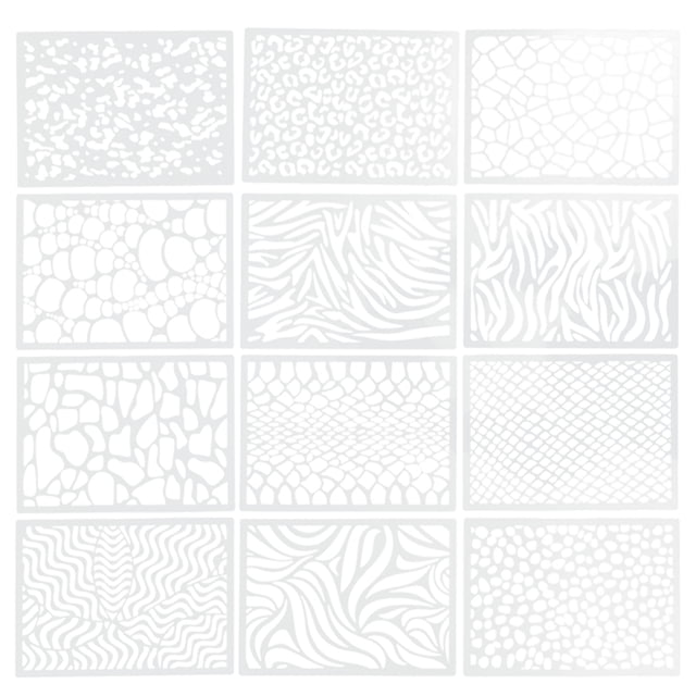 MasteelfCA 12Pcs Patterned Stencils Reusable Craft Drawing Templates DIY Painting Stencils