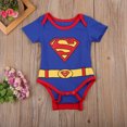 thumbnail image 2 of Diconna Baby Boys Superman Clothes Set, Infant Short Sleeve Romper + Cloak, 2 of 6