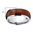 thumbnail image 4 of Men's Titanium Ring Wedding Band Engagement Ring Real Wood Inlay 8MM Comfort Fit, 4 of 5