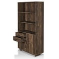 thumbnail image 1 of Bowery Hill Transitional Wood 3-Shelf Bookcase in Reclaimed Oak, 1 of 7