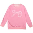 thumbnail image 1 of TIWEKE Chandails à Capuchon Stylés pour Filles pour le Quotidien - Chandail à Manches Longues à Col Rond avec Design Nœud pour le Confort et la Mode, 3-4 Ans, 1 of 4