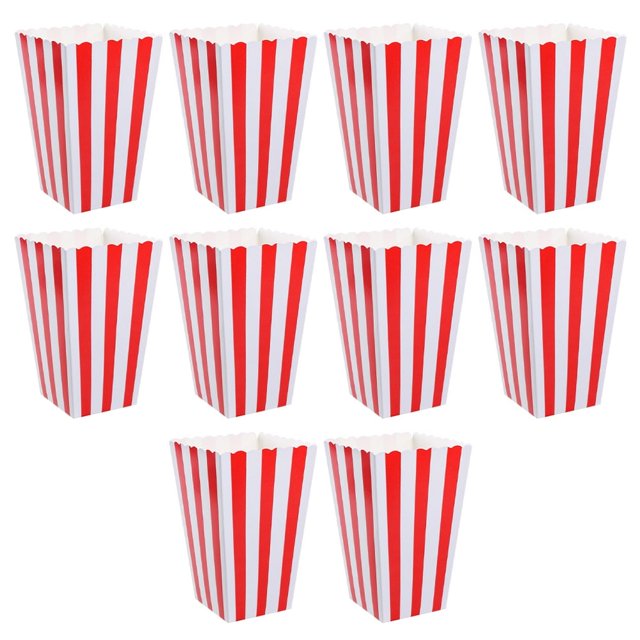 CUITING 10pcs Small Popcorn Container Favor Treat Boxes Popcorn Holders for Baby Shower
